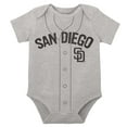 thumbnail image 3 of Infant White/Heather Gray San Diego Padres Two-Pack Little Slugger Bodysuit Set, 3 of 3