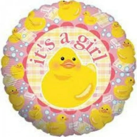 18" IT'S A GIRL Rubber Duck Balloon  Party Supplies Decorations Foil Mylar Balloon