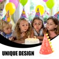 thumbnail image 5 of KAKOWELY 10 gorros de dinosaurio para niños pequeños, gorros de fiesta de cumpleaños de dibujos animados, gorros de papel tipo cono para fiesta de dinosaurios., 5 of 5