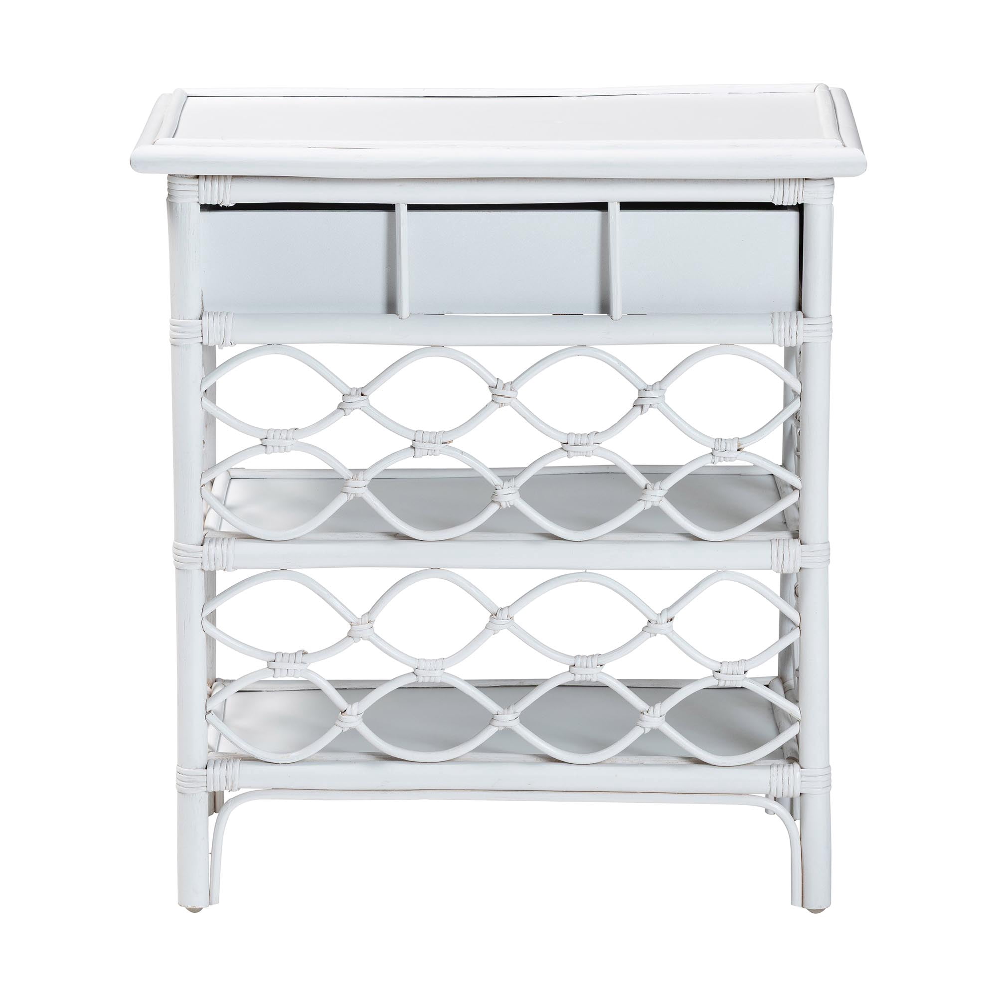 bali & pari Akane Coastal Nightstand, 1-Drawer, 24"W, White