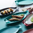 thumbnail image 3 of EeaseCA 1PC Ceramic Tableware Creative Plate Fish Shaped Storage Dish Steak Pan for Restaurant Home Dinner (14inch, Red), 3 of 7
