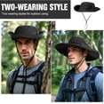thumbnail image 6 of Plus Size XXL Sun Hats for Men, Wide Brim Lightweight & Mesh Breathable Summer UV Protection UPF50+ Waterproof & Quick Drying Foldable Bucket Boonie Safari Hats Outdoor Fishing Hiking Beach(Black), 6 of 7