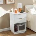 thumbnail image 2 of Tcbosik 2-Drawer Nightstand, 15.7" Modern Bedside Table, End Table with Storage Shelf for Living Room, Bedroom, White, 2 of 10