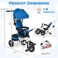 thumbnail image 3 of Gymax 5-in-1 Folding Trike for Toddlers 1-5 Years Old w/ Safety Harness Storage Blue, 3 of 10