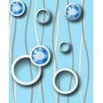 thumbnail image 1 of Abstract Blue, White, Teal Circle, Crystal Wallpaper Roll, 1 of 2