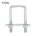 thumbnail image 3 of Uxcell Square U-Bolts, 8 Sets 35mm Inner Width 80mm Length M8 with Nuts and Plates, 3 of 5
