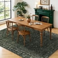thumbnail image 7 of SORONO KATE 4'x6' Floral Area Rugs for Living Room, Machine Washable Oriental Vintage Distressed Non Slip Soft Indoor Area Carpet, Green, 7 of 7
