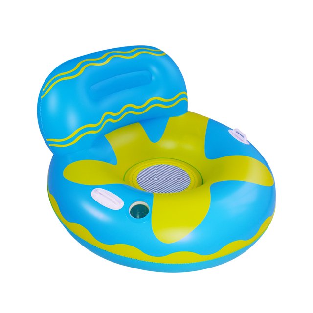 Flotador de piscina, hamaca flotante, flotadores de playa, hamaca inflable flotante para adultos, con respaldo y reposabrazos tumbona inflable (azul) JM
