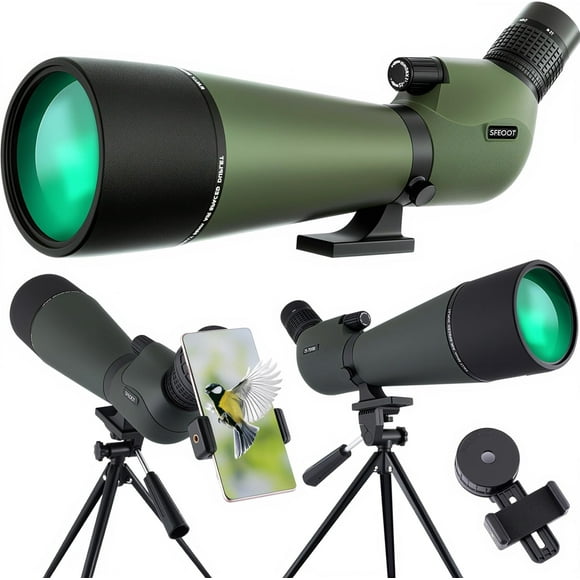 Spotting Scope 25-75x80 HD with Tripod Carrying Pouch and Quick Cell Phone Holder, Clear Image with BAK4 Prism Spotting Scopes for Target Shooting, Bird Watching, Huntin