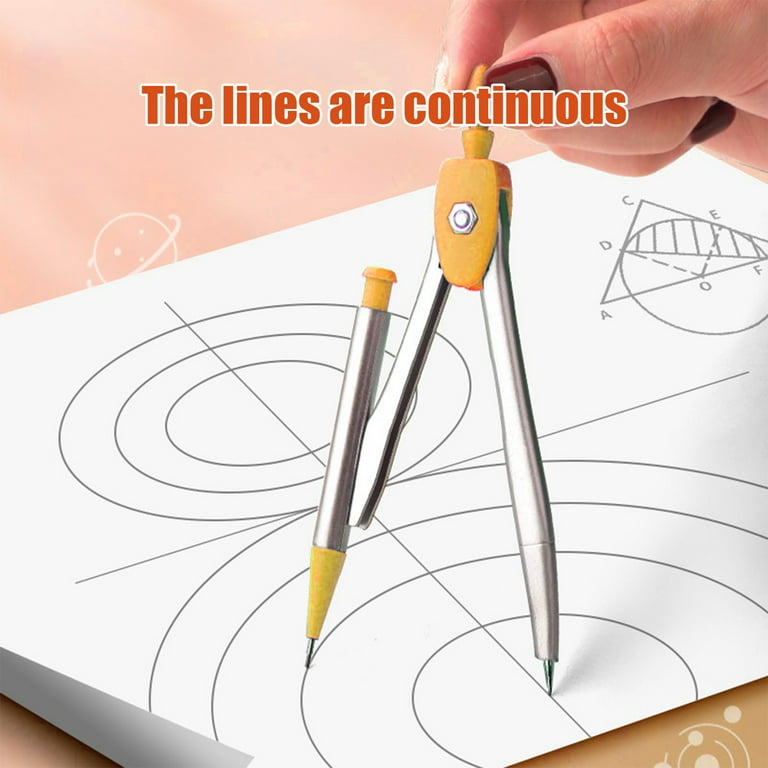 Student Geometry Tools 2-Pack Geometry Set With Metal Case - Math Tool Kit With Compass, Protractor & Rulers Rapporteur D'angle