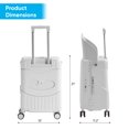 thumbnail image 2 of TBAU Ride-On Suitcase for Kids with Foldable Seat,20"Front-Opening Luggage with USB & Type-C Ports, TSA Lock,White, 2 of 8
