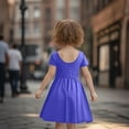 thumbnail image 6 of TQWQT Girls Dresses Size 10-12 Short Sleeve A Line Sundress Size 10-12 Blue Plain Tween Girls T-Shirt Dress Kids Crew Neck Cute Skater Dress Trendy Summer T-Shirt Dress with Pockets Blue 150, 6 of 8