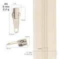 thumbnail image 2 of 100 Yards #5 Bulk Nylon Coil Zipper Tape with 100 Metal Slider Pulls - Beige, 2 of 6