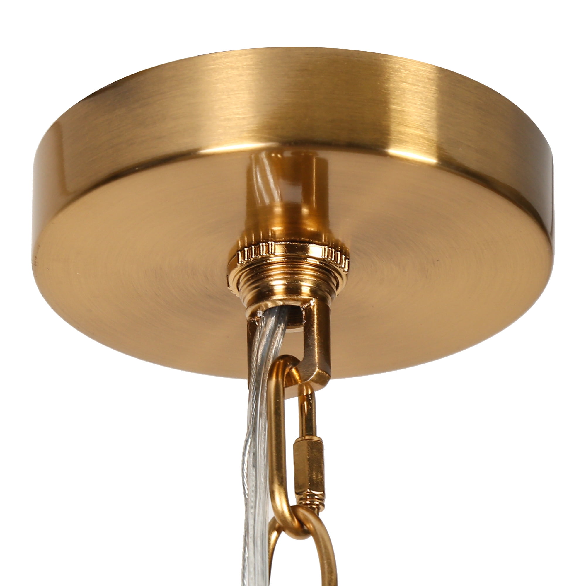LNC 3-Light Polished Gold Modern Clear Glass Linear LED Large Hanging Pendant Light