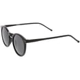 thumbnail image 4 of zeroUV Unisex Retro Horn Rimmed Keyhole Nose Bridge P3 Round Sunglasses 49mm (Shiny Black / Smoke) - 49mm, 4 of 5