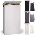 thumbnail image 3 of Cesta de lavandería de bambú para dormitorio con bolsa interior con tapa, caja de almacenamiento, cesto para ropa sucia, cesto para ropa grande para baño, 3 of 5
