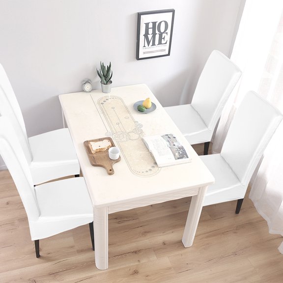 FONDOTIN PU Chair Cover in White, Simple Seat and Backrest Protector Wrap for Home and Office