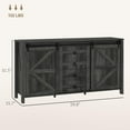 thumbnail image 6 of Demi Bonn 60" Buffet Cabinet, Farmhouse Sideboard with Sliding Barn Doors, Drawers and Adjustable Shelves for Dining Room, Entryway, Gray, 6 of 7