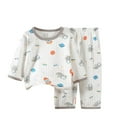 thumbnail image 2 of Cethrio Kids Boys Pajama Sets, 3/4 Sleeve Summer Soft Cotton Sleepwear Sets Gray Size 11-12 T, 2 of 3