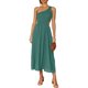 thumbnail image 1 of SAYOO vestidos largos acampanados para mujer 2022, verano sin mangas de un hombro fruncido Color sólido recorte de una pieza SAYOO casual, 1 of 6
