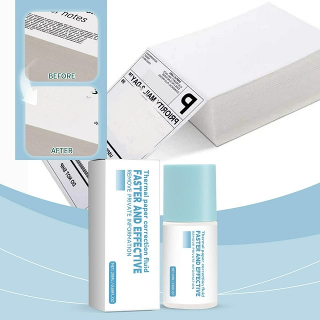 Boreal Craft Liquide de Correction de Papier Thermique 20 ml Confidentialité Produit Identité Élimination Rapide des Informations Reçu d'Information Retrait d'Étiquette Liquide de Retrait Téléphone Cellulaire Ensemble de Menuiserie Boîte à Outils pour Bébé