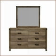 thumbnail image 6 of Dressers | Contemporary Rustic 6-Drawer Solid Wood Dresser | Brown Melamine Finish | Brown | Wood, 6 of 8