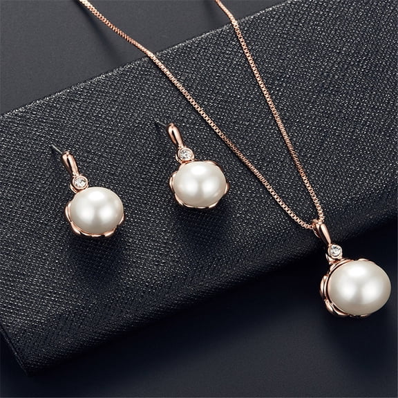 Necklace Pearl Elegant Jewelry Set Fashion Earrings Necklace Bridal Jewelry Necklaces Non Tarnish Chain Necklace, Long Necklaces Jewelry Gift