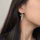 thumbnail image 5 of Pendientes elegantes con perla gris y diseño delicado para mujer, accesorios de moda para las orejas, 5 of 8