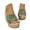 A-Dark Green225, variant on Womens Wedge Sandals Minimalist Light Breathable Knit Raffia Slip On Open Toe Wedge Sandals Summer Everyday Walking Casual Sandals