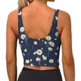 thumbnail image 4 of Goofa Daisies Flowers Printed Sports Bras for Women, High Impact Running Bra Workout Crop Tank Tops Longline Sports Bra Push up-, 4 of 9