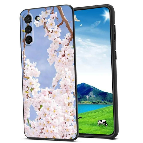 Compatible with Samsung Galaxy S23+ Plus Phone Case, sakura-plants-917 Case Silicone Protective for Teen Girl Boy Case for Samsung Galaxy S23+ Plus