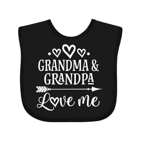 

Inktastic Grandma Grandpa Love Me Grandchild Gift Baby Boy or Baby Girl Bib