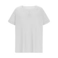 thumbnail image 3 of FAIWAD Womens Summer Tunic Tops Plus Size Casual Notch V Neck Tops Short Sleeve Solid Color Loose T-Shirt, 3 of 5