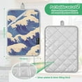 thumbnail image 6 of Yayeee Pot Holders Kitchen Heat Resistant with Pocket 7"x9.8" Cotton Oven Cooking Hot Pads, Blue Wave Pattern, 6 of 7