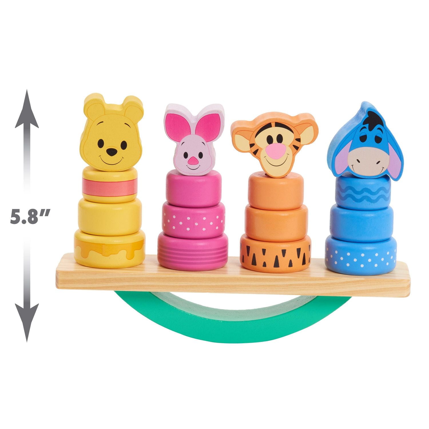 Disney Wooden Toys Winnie the Pooh Balance Blocks, 17-Piece Set Features Winnie the Pooh, Piglet, Tigger, and Eeyore