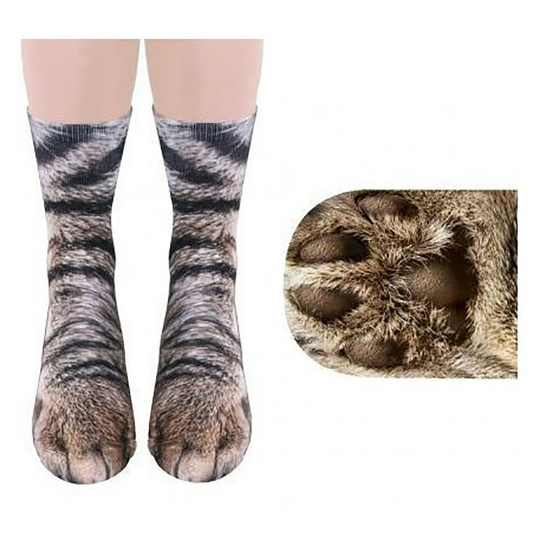 Funny Socks Adult Kids Elastic Sock Animal Paw Feet Crew 3D Print