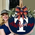 thumbnail image 1 of Patriotic Front Door Welcome Wreath Family Name Decoration for Independence Day Celebration, 1 of 5