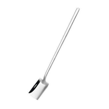 

Feiona 304 Stainless Steel Spoon Creative Retro Industrial Flat Tip Shovel Shovel Dessert Long Handle Stirring Ice Spoon
