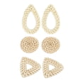 thumbnail image 4 of simhoa 1 Paire Boucles d'Oreilles en Osier Naturel Rotin DIY Triangle Rond, 4 of 8