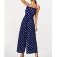 thumbnail image 3 of HLSOHJP Women's Polka Dot Wide Leg Jumpsuit Spaghetti Straps Bow Knot Strappy Playsuit Overalls Casual Loose Rompers, 3 of 6