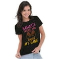 thumbnail image 3 of Gamer Namaste Inside Video Gaming Pun Womens Fitted Plus Size Graphic Tee Brisco Brands 2X, 3 of 5
