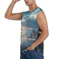 thumbnail image 3 of Pofeuu Moonlit Sea Sailboat Print Men's Muscle T-Shirt, Sleeveless, Muscle Tank, Classic Muscle Tee Top For Men Casual Sleeveless Muscle T-Shirt Trendy Clothes-X-Large, 3 of 7