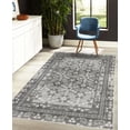 thumbnail image 4 of Vintage Decorative Rug, Nostalgic Retro Floral Petals Pastel Look Damask Check Victorian Grayscale Motif, Quality Carpet for Bedroom Dorm and Living Room, 6 Sizes, Dimgray, by Ambesonne, 4 of 4