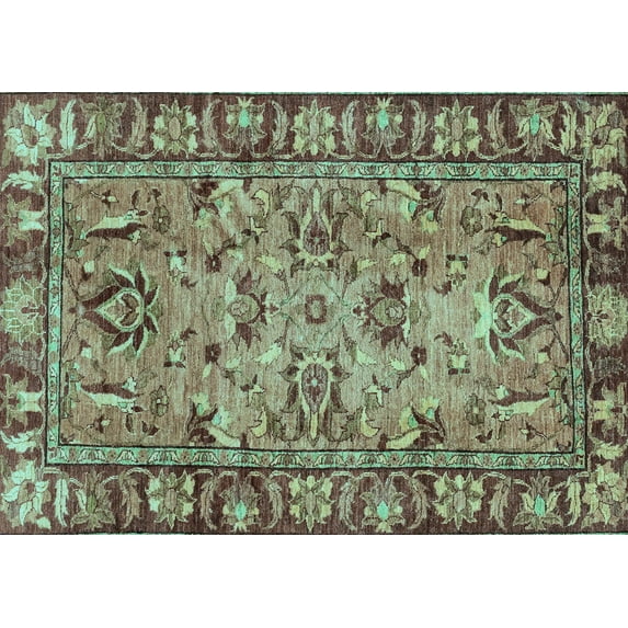 Ahgly Company Indoor Rectangle Abstract Light Blue Modern Area Rugs, 8' x 10'