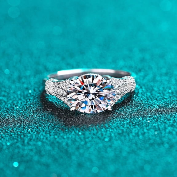 Sparkling 8x10mm 3ct Moissanite Women's Ring - 925 Sterling Silver Wedding Band & Engagement Ring Jewelry with GRA Certificate