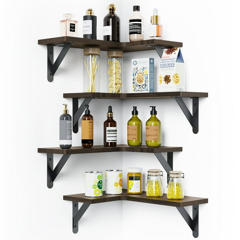 TINANA Corner Floating Shelves, Set of Corner Wall Shelves