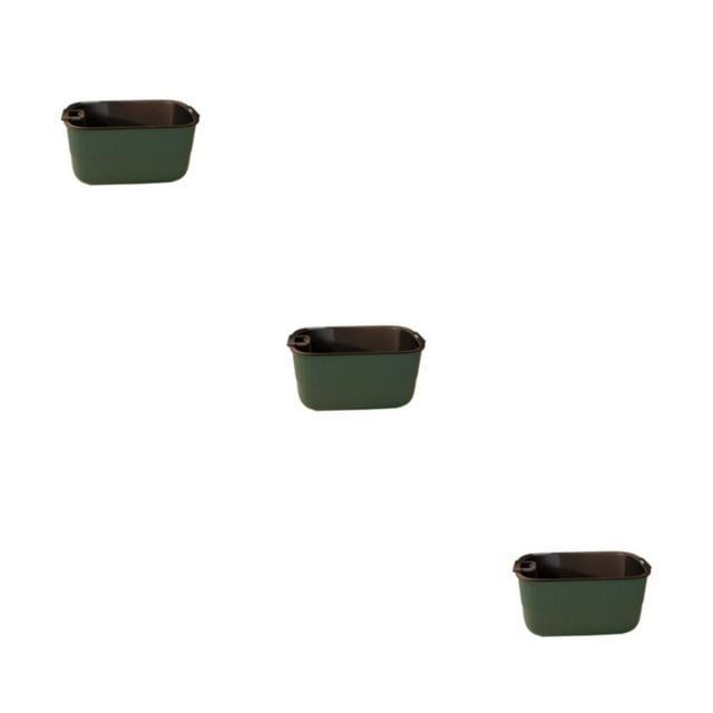 QualitChoice 1/2/3 Plastic Rectangular Flowerpot Absorbing Water Vegetable Pots Succulent Plant Basin For Garden Greenhouse Growing Green 3PCS