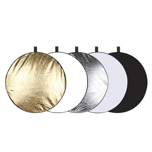 5 en 1 Reflector de fotografía reflectores de luz para fotografía Multi-disco foto Reflector plegable con bolsa-translúcido, pta, oro, negro - 110cm Sunnimix Reflector de fondo de estudio