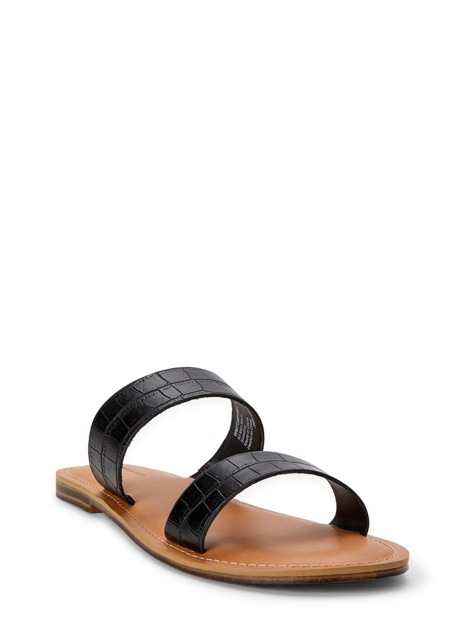 time and tru black platform sandals