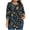 Navy#02, variant on Plus Size Women 3/4 Sleeve Tunic Tops Casual Summer Tie Dye Floral Printed Ruched Pleated Crewneck Graphic T-Shirts Loose Flowy Comfy Work Business Tees Blouse Purple XXXL